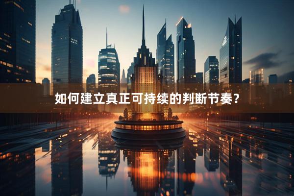 如何建立真正可持续的判断节奏？
